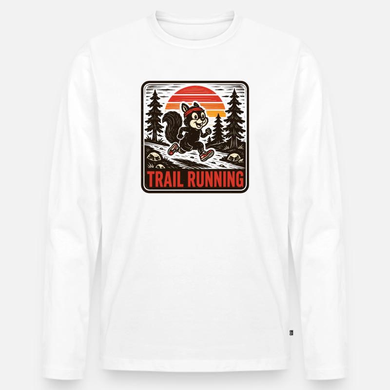 Trailrunning - Männer Premium Bio Langarmshirt - Weiß