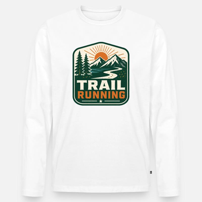Trailrunning - Männer Premium Bio Langarmshirt - Weiß