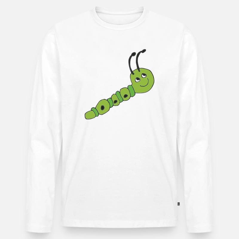 raupe - Männer Premium Bio Langarmshirt - Weiß