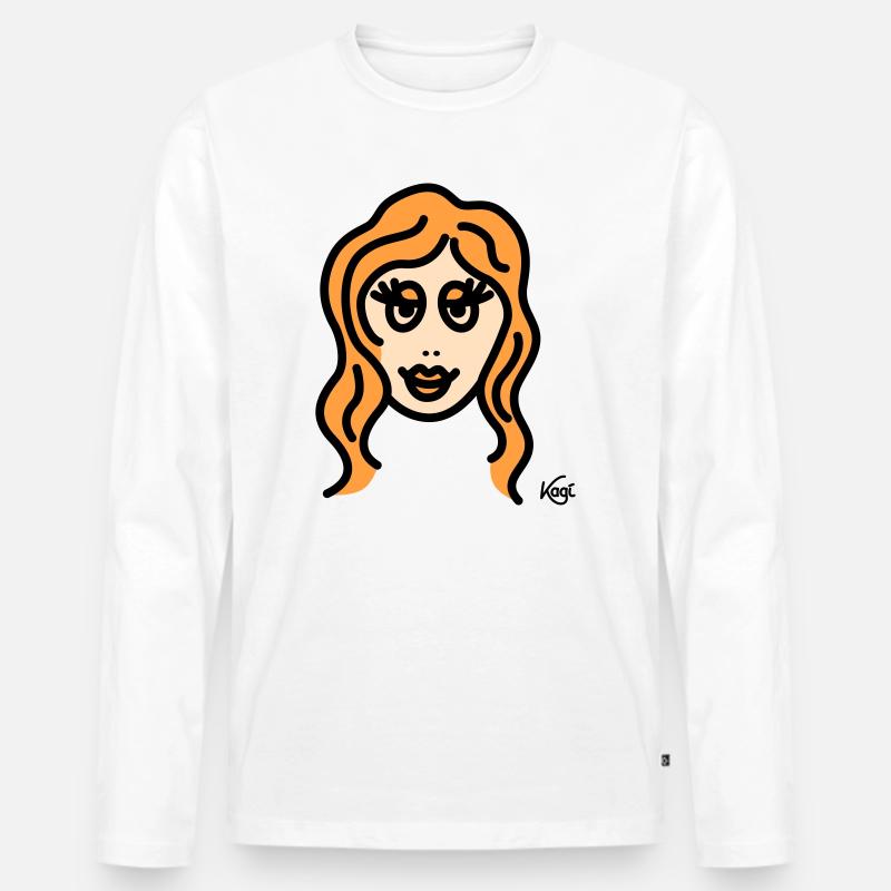 Jungfrau groß - Männer Premium Bio Langarmshirt - Weiß