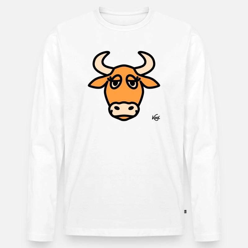 Stier groß - Männer Premium Bio Langarmshirt - Weiß