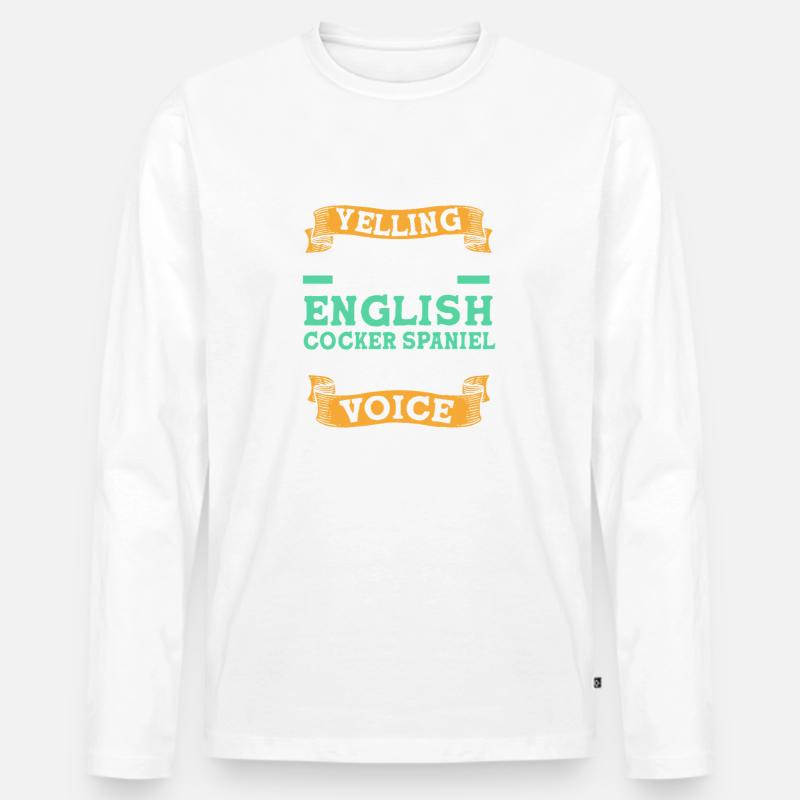 Cocker Spaniel Mama Hundemama - Männer Premium Bio Langarmshirt - Weiß
