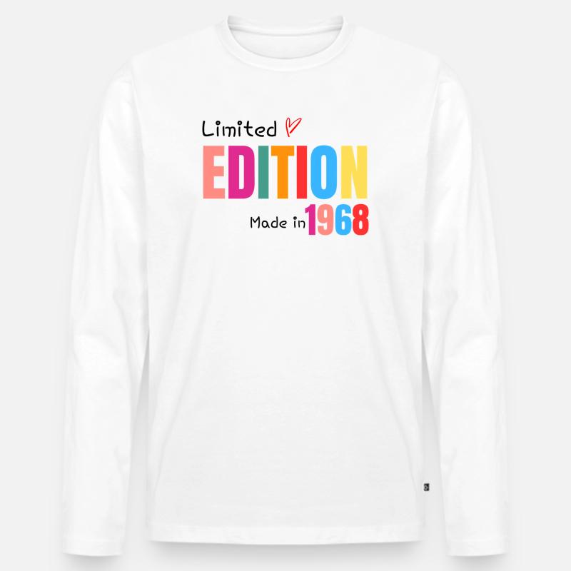 Limitierte Auflage Hergestellt 1968 - Männer Premium Bio Langarmshirt - Weiß