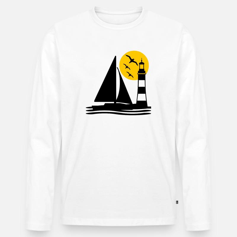Segeln - Männer Premium Bio Langarmshirt - Weiß