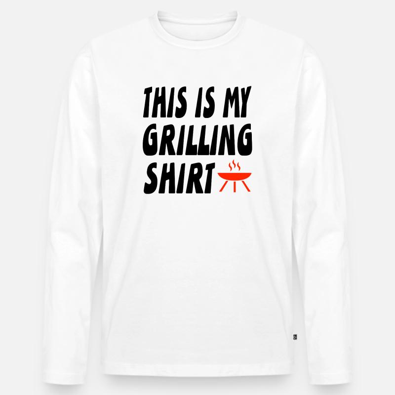 Grillen - Männer Premium Bio Langarmshirt - Weiß