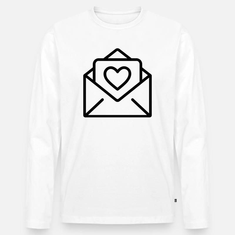 Liebesbrief - Männer Premium Bio Langarmshirt - Weiß