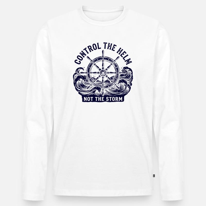 Kontrolliere den Helm - Männer Premium Bio Langarmshirt - Weiß