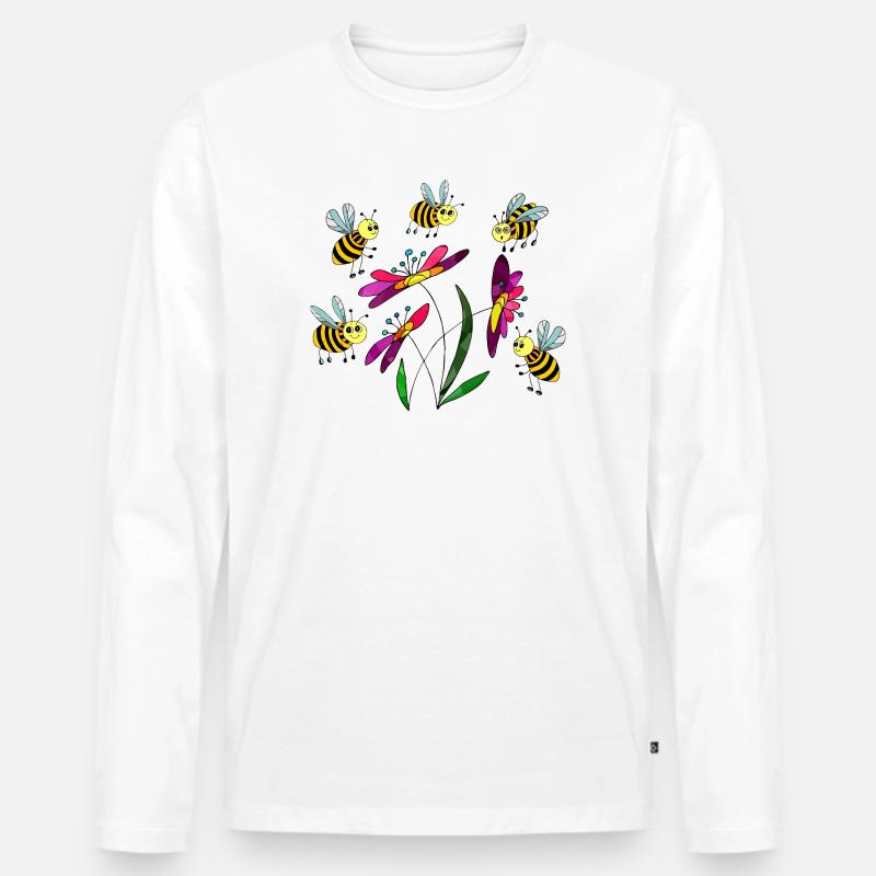 Insekten - Männer Premium Bio Langarmshirt - Weiß