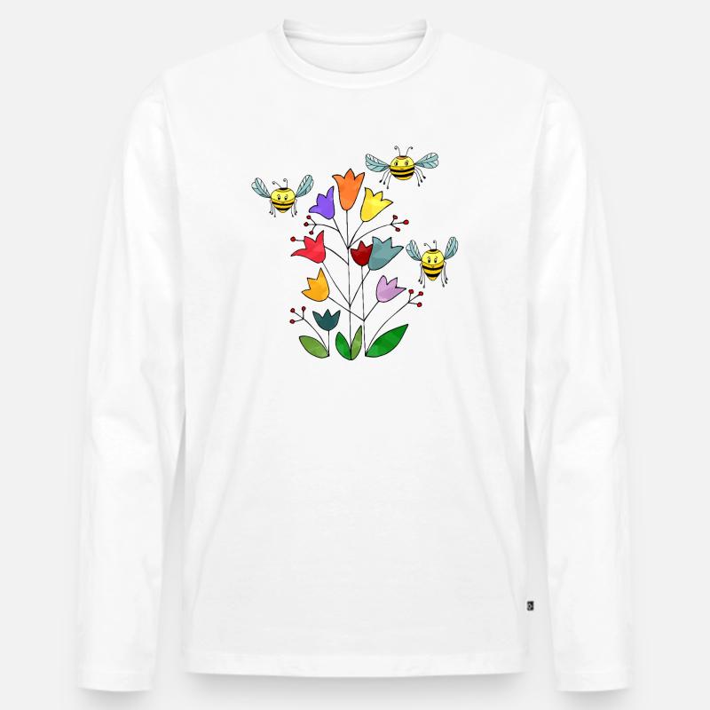Insekten - Männer Premium Bio Langarmshirt - Weiß