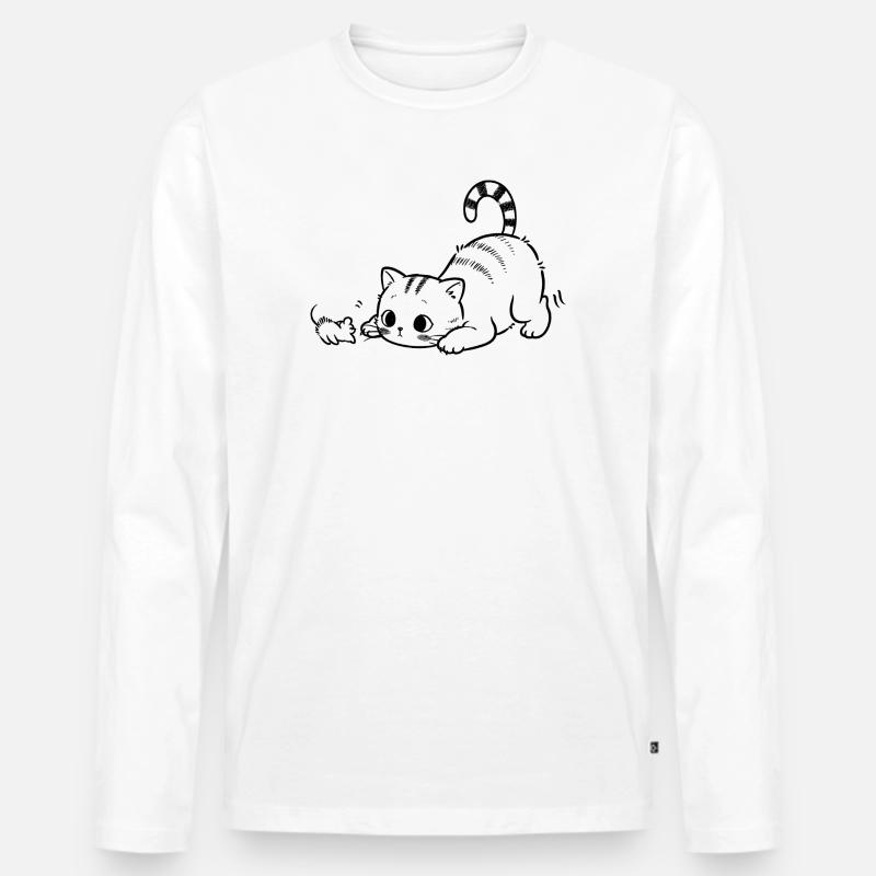 Pounce Mode Activated - Männer Premium Bio Langarmshirt - Weiß
