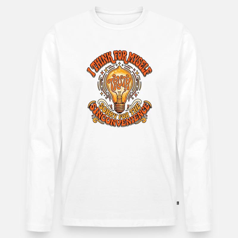 Think For Myself - Männer Premium Bio Langarmshirt - Weiß