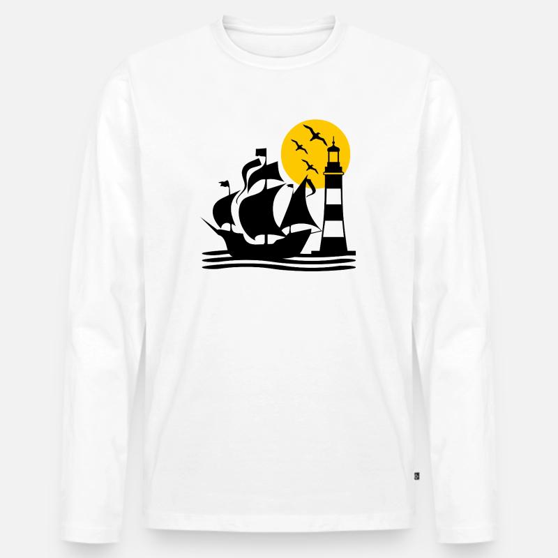 Segeln - Männer Premium Bio Langarmshirt - Weiß