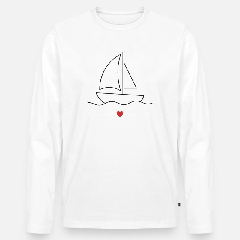 Motorboot-Sportboot - Männer Premium Bio Langarmshirt - Weiß