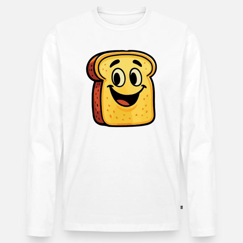 Kawaii Toast mit Rucksack - Männer Premium Bio Langarmshirt - Weiß