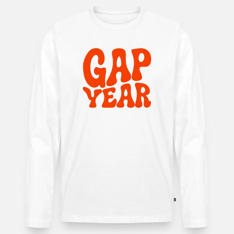 Gap Year - Männer Premium Bio Langarmshirt - Weiß