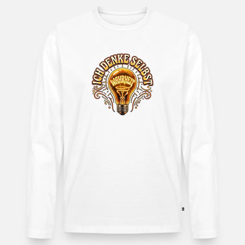 Ich Denke Selbst - Männer Premium Bio Langarmshirt - Weiß
