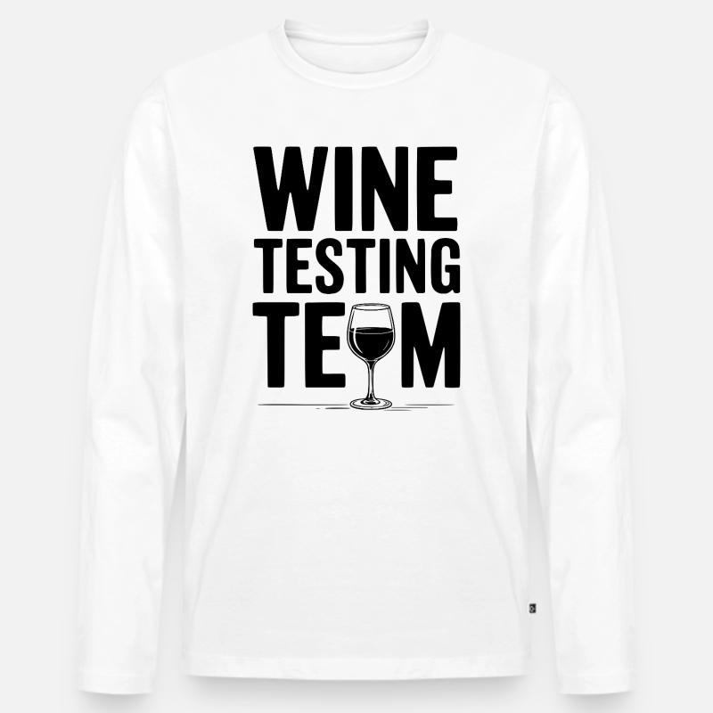 Weintestteam - Männer Premium Bio Langarmshirt - Weiß