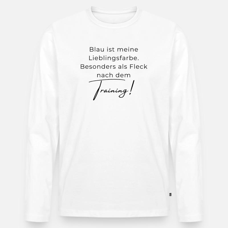 Voltigieren Training: Lustiger Volti Spruch - Männer Premium Bio Langarmshirt - Weiß