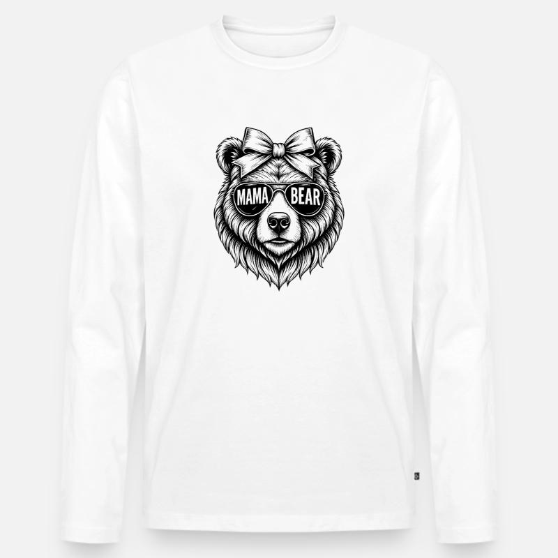 Mama Bear - Männer Premium Bio Langarmshirt - Weiß