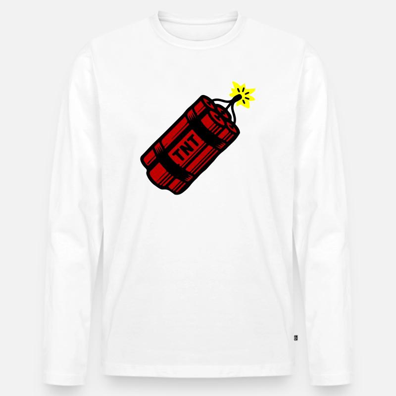 Dynamite Tnt - T-shirt manches longues Premium bio Homme - blanc