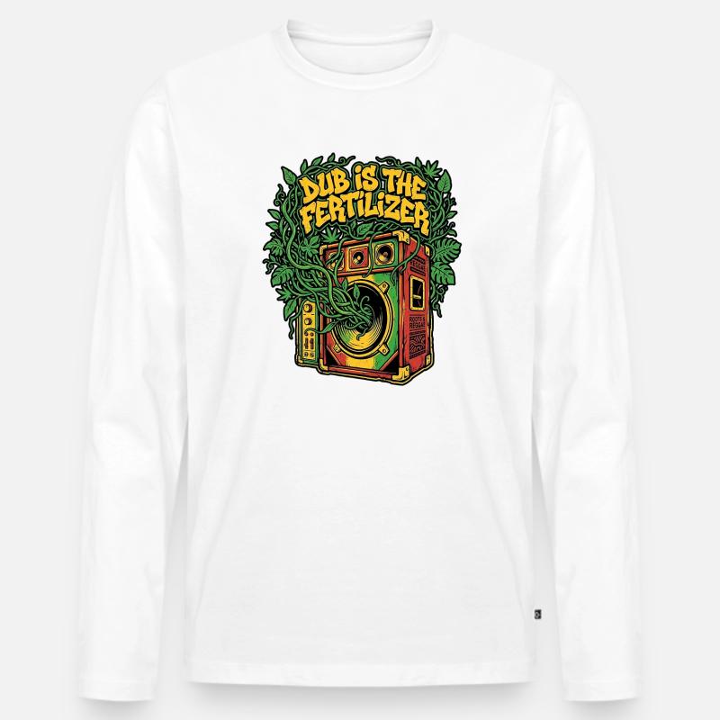 Dub Reggae Soil - Männer Premium Bio Langarmshirt - Weiß