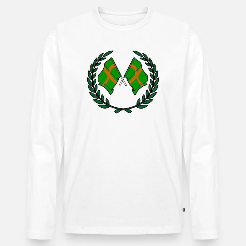 Walking Crest Custom - Männer Premium Bio Langarmshirt - Weiß
