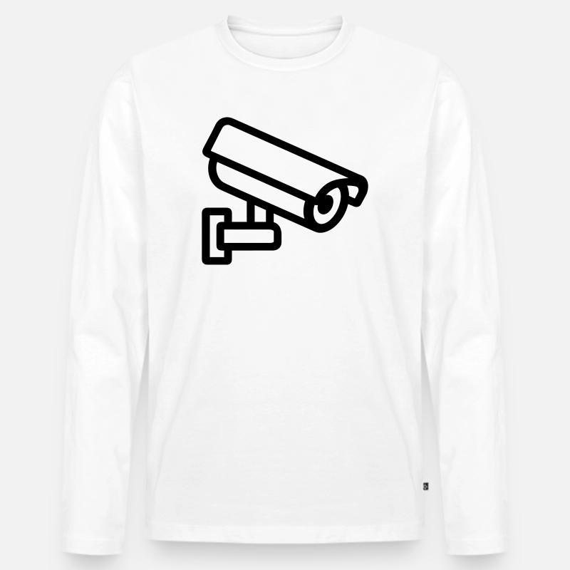 Kamera - Männer Premium Bio Langarmshirt - Weiß