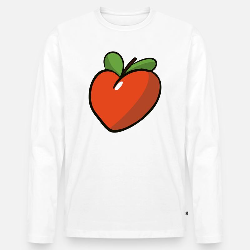 Peche_coeur - Männer Premium Bio Langarmshirt - Weiß