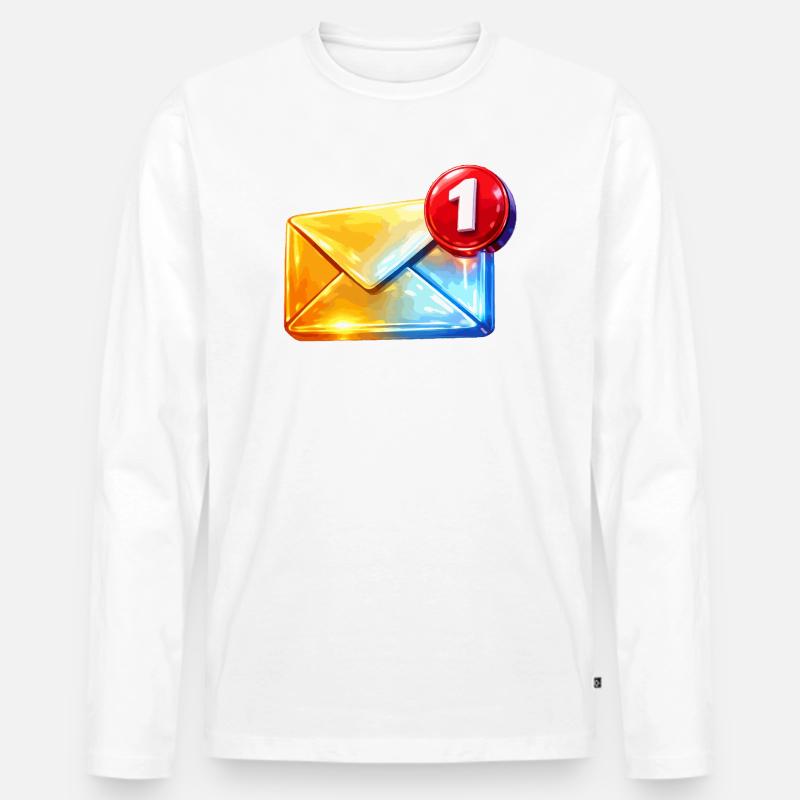 Erste Abzeichen-E-Mail - Männer Premium Bio Langarmshirt - Weiß