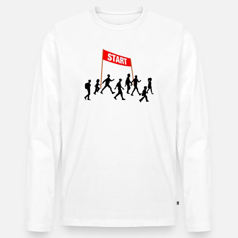 Walking Start Team - Männer Premium Bio Langarmshirt - Weiß
