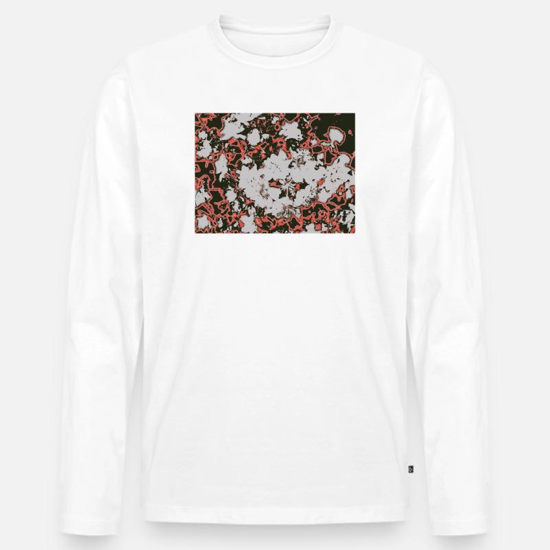 Roter Nebel-Abstractmuster - Männer Premium Bio Langarmshirt - Weiß