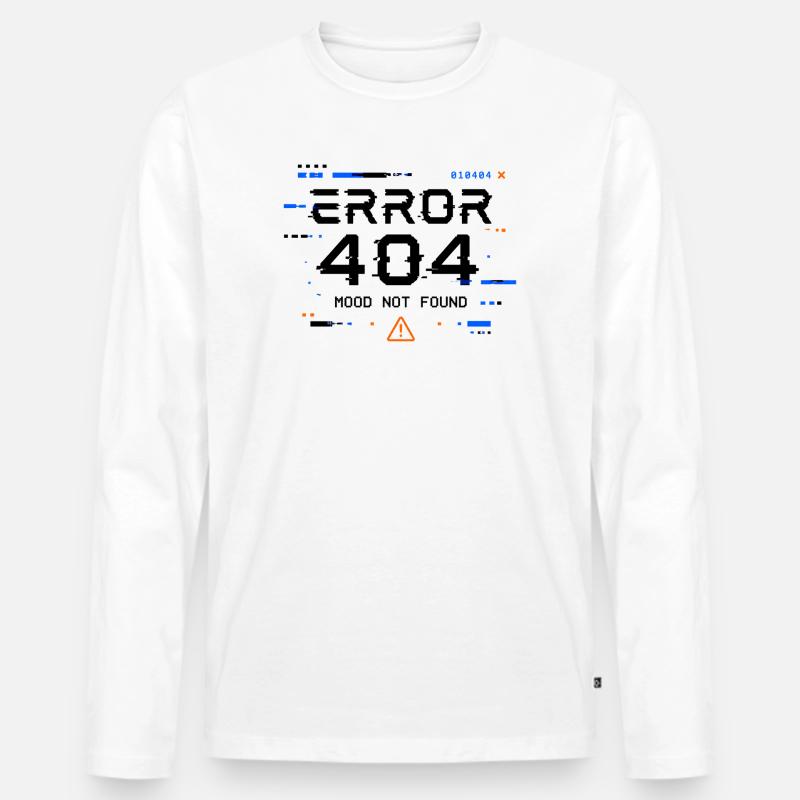 Fehler 404 Nicht Gefunden Muster - Männer Premium Bio Langarmshirt - Weiß