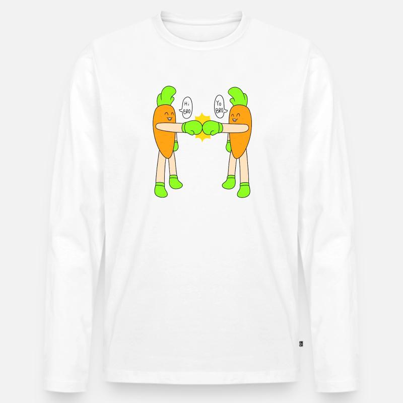 Karottenfauststoß - Männer Premium Bio Langarmshirt - Weiß