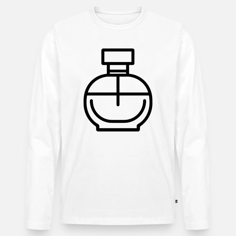 Parfümflasche - Männer Premium Bio Langarmshirt - Weiß