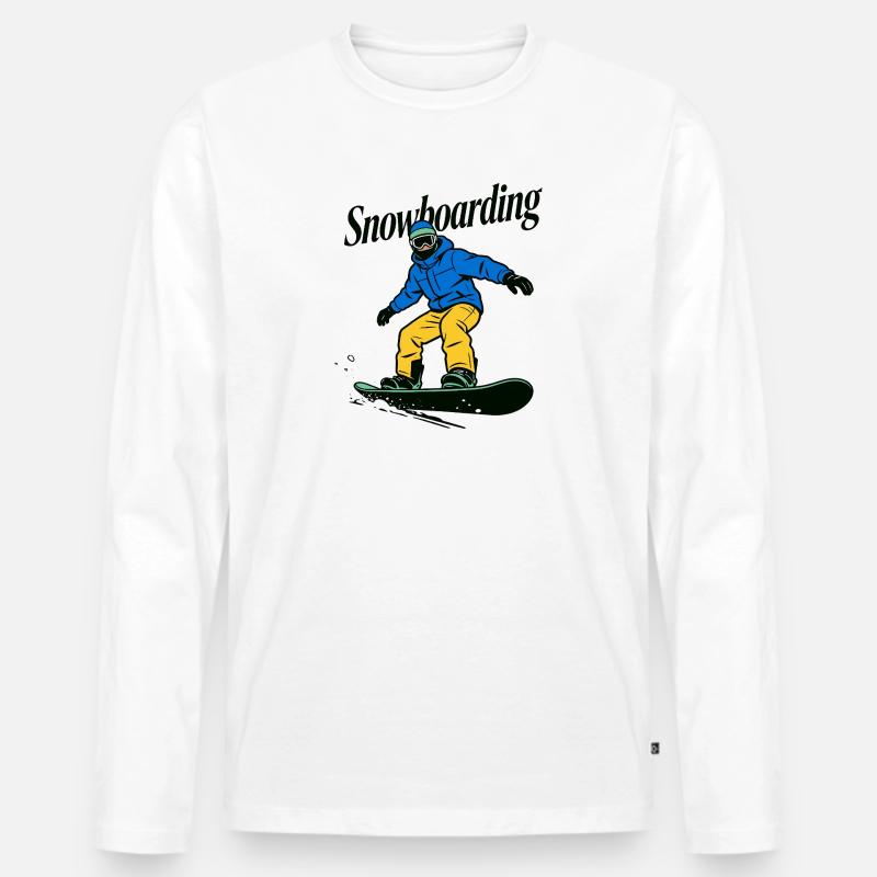 Snowboarder - Männer Premium Bio Langarmshirt - Weiß