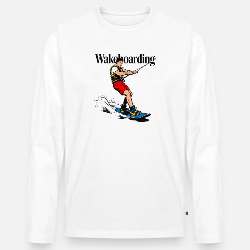 Wakeboarding-Wakeboarder - Männer Premium Bio Langarmshirt - Weiß