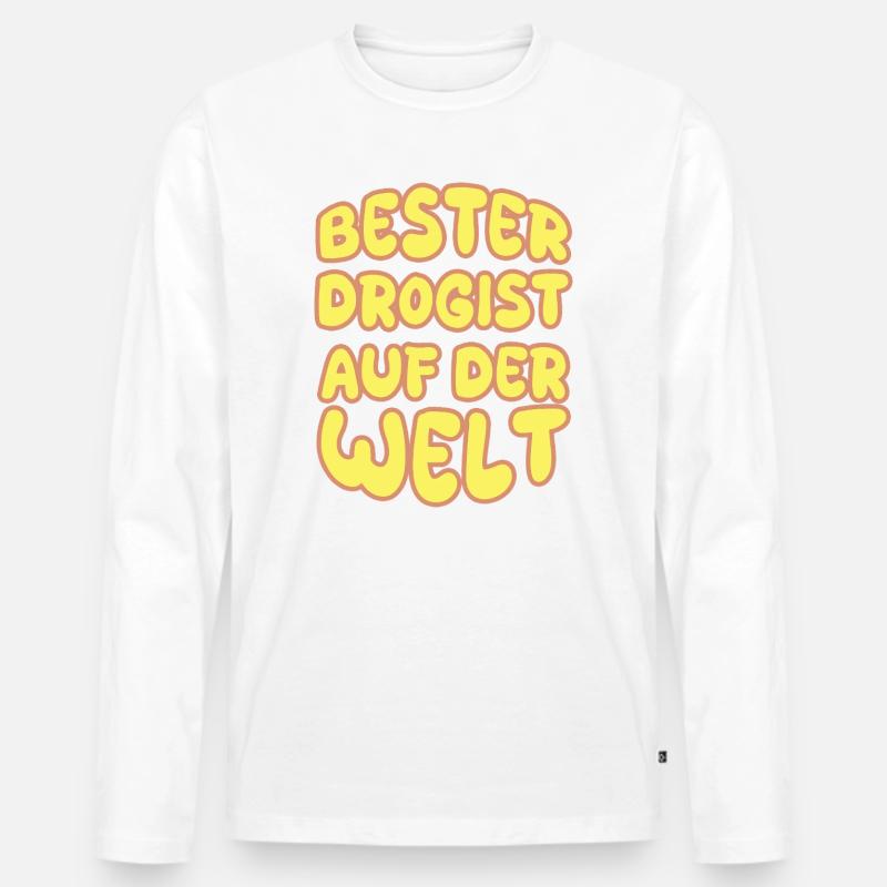 Beruf Drogist - Männer Premium Bio Langarmshirt - Weiß