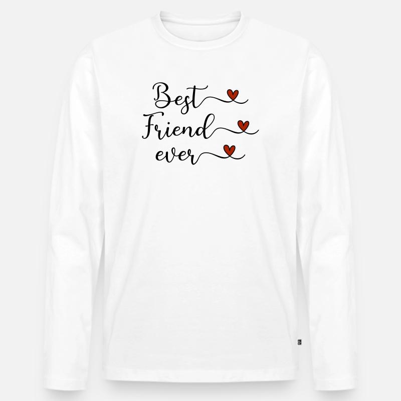 Bester Freund - Männer Premium Bio Langarmshirt - Weiß