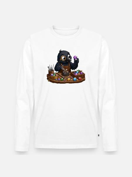 Jewel Raven in the Studio - Men's Premium Organic Long Sleeve Shirt - white