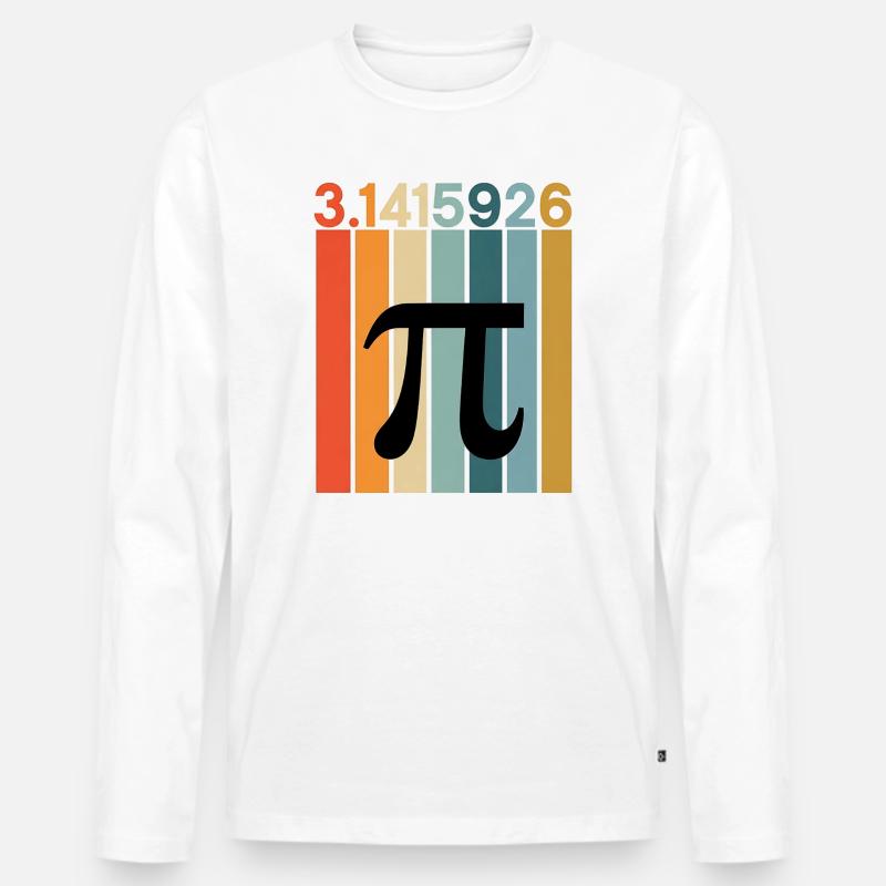 Pi Day Math Numbers - Männer Premium Bio Langarmshirt - Weiß