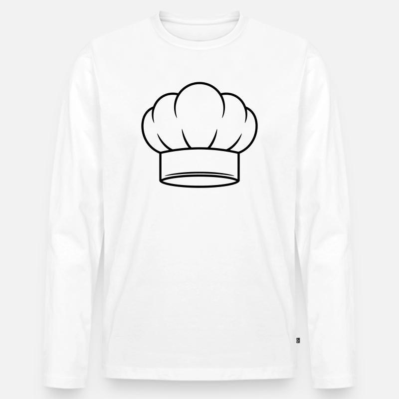 Kochmütze Vector Icon Design - Männer Premium Bio Langarmshirt - Weiß