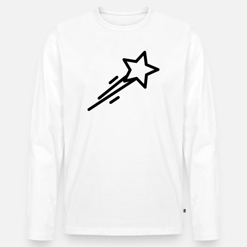 Sternschnuppe - Männer Premium Bio Langarmshirt - Weiß