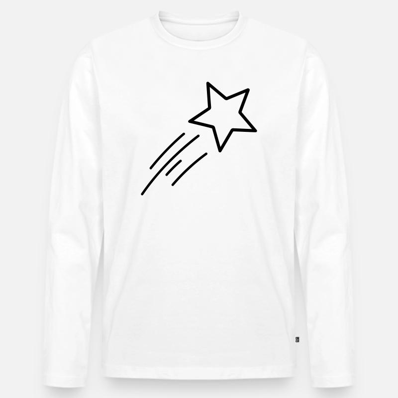 Sternschnuppe - Männer Premium Bio Langarmshirt - Weiß