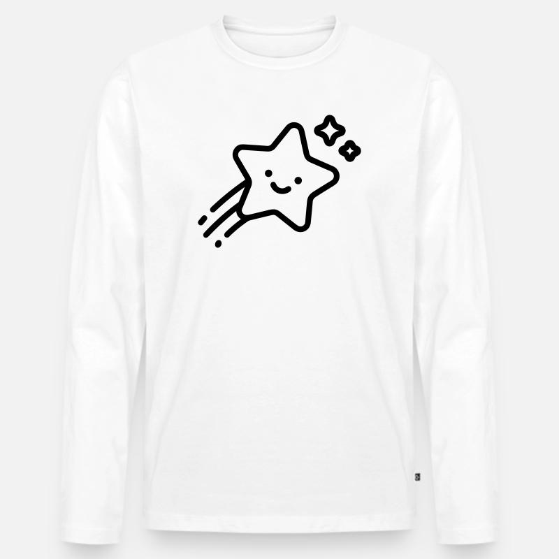 Sternschnuppe - Männer Premium Bio Langarmshirt - Weiß