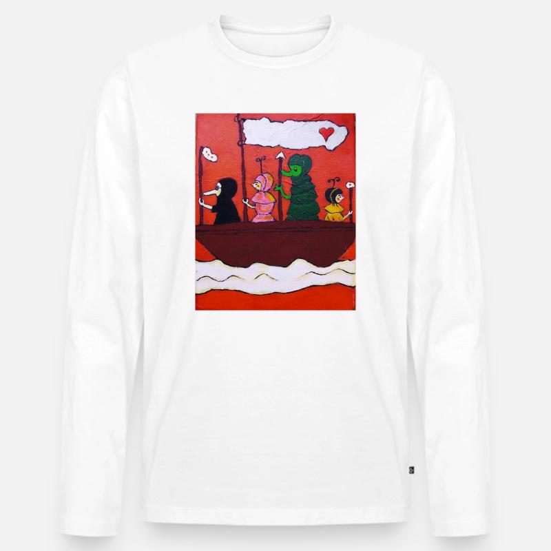 4 Freunde - Männer Premium Bio Langarmshirt - Weiß