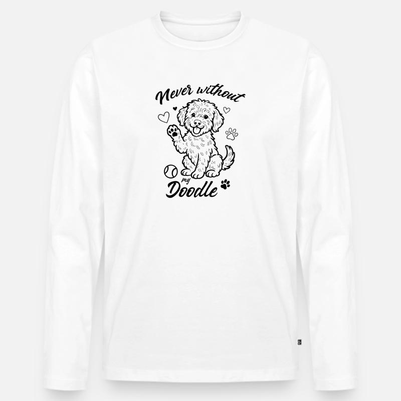 Never without my Doodle - Männer Premium Bio Langarmshirt - Weiß