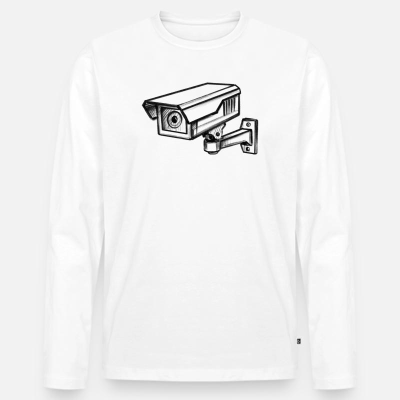 Security Camera Security - Illusionration - Men's Premium Organic Long Sleeve Shirt - white