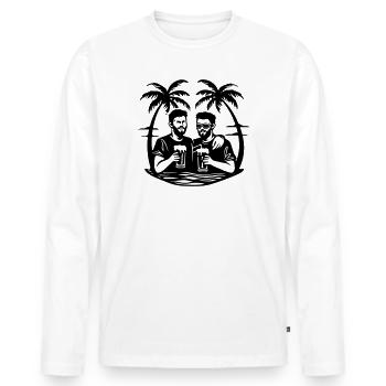 Palm Trees Beach Party - Men's Premium Organic Long Sleeve Shirt - white - Front - Nico (187cm)