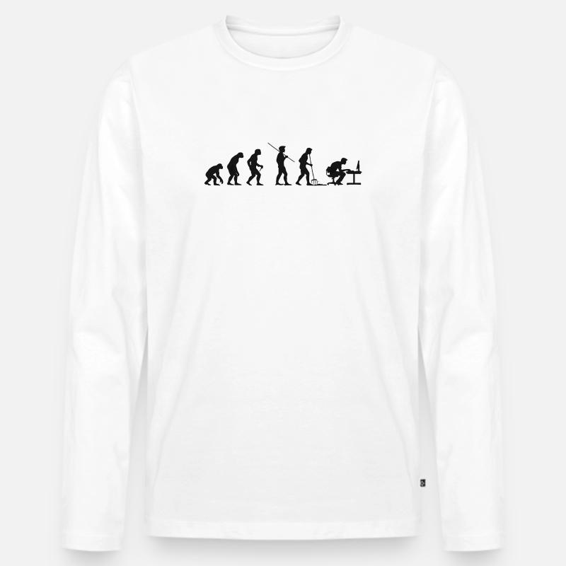 Programmeur Computer Freak Evolution - T-shirt manches longues Premium bio Homme - blanc