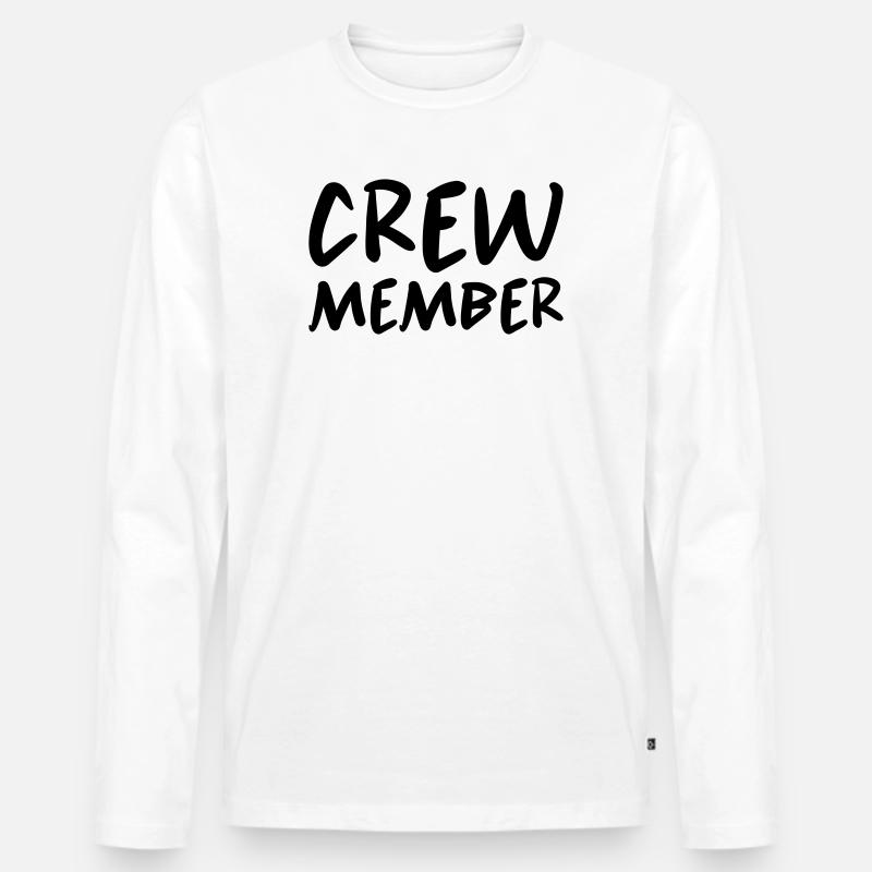 Crew - Männer Premium Bio Langarmshirt - Weiß